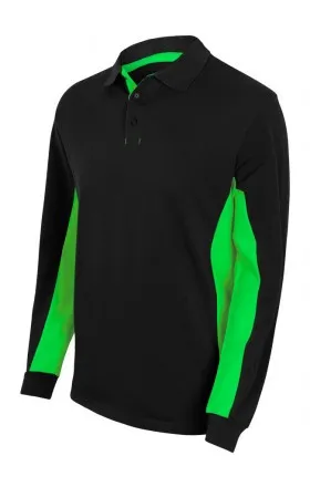 POLO DE TRABAJO MANGA LARGA COMBINADO CON CONTRASTES