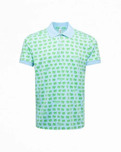 Polo Moschino Swim A1602 Azul