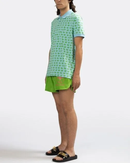 Polo Moschino Swim A1602 Azul