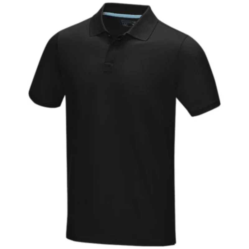 Polo orgánico GOTS de manga corta para hombre 'Graphite'