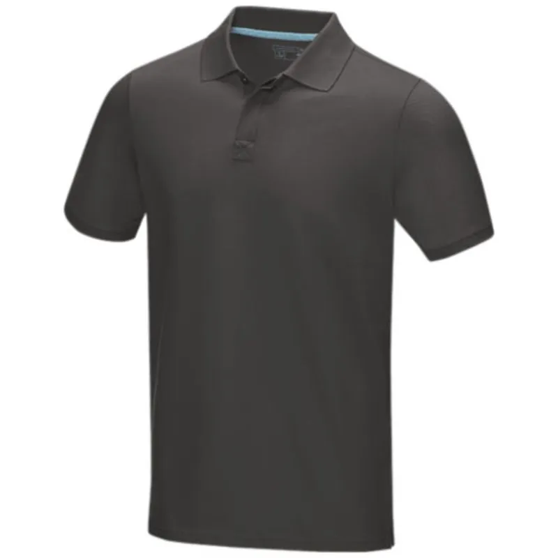 Polo orgánico GOTS de manga corta para hombre 'Graphite'