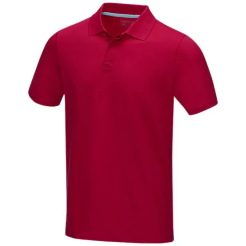 Polo orgánico GOTS de manga corta para hombre 'Graphite'