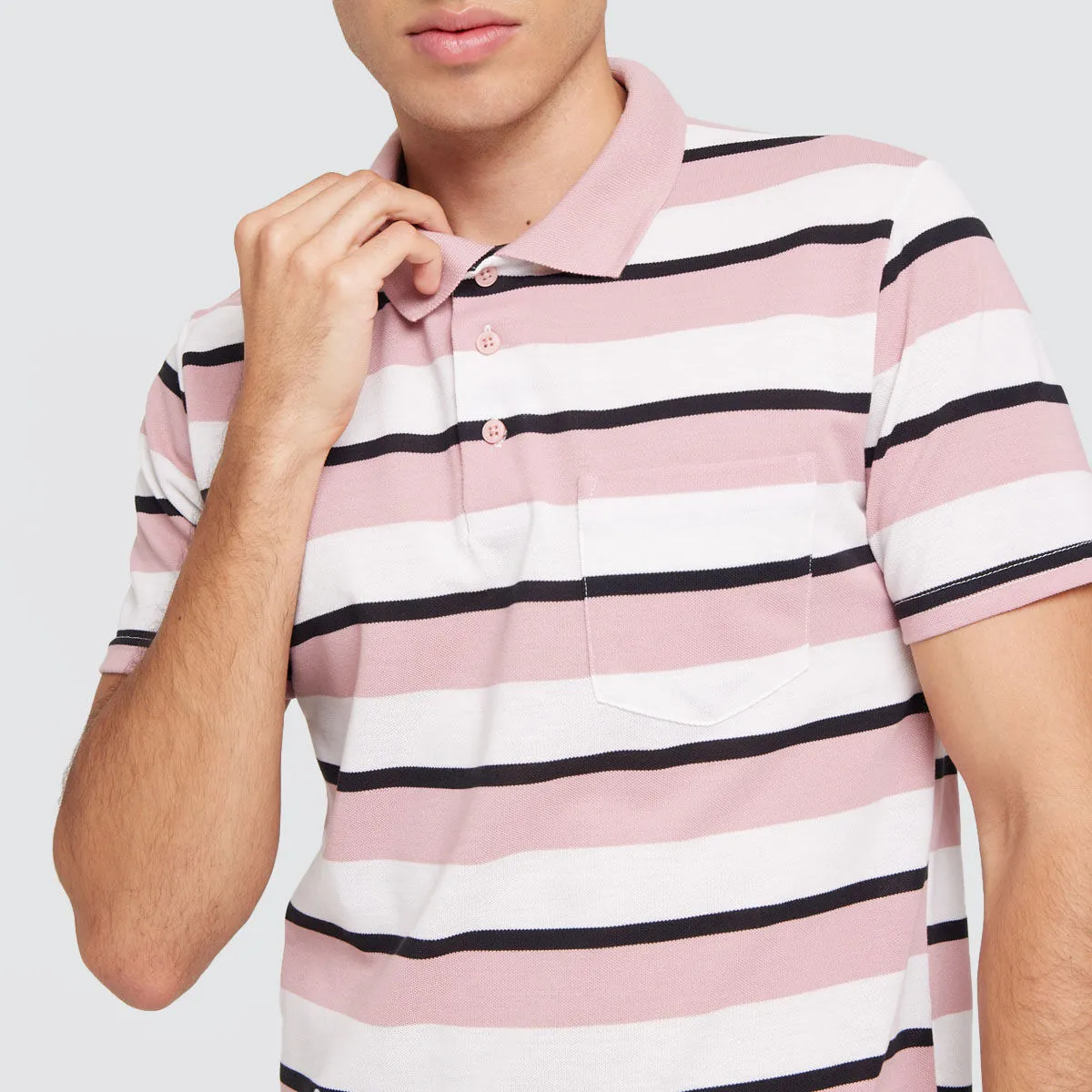 Polo Para Hombre Estampado Rayas