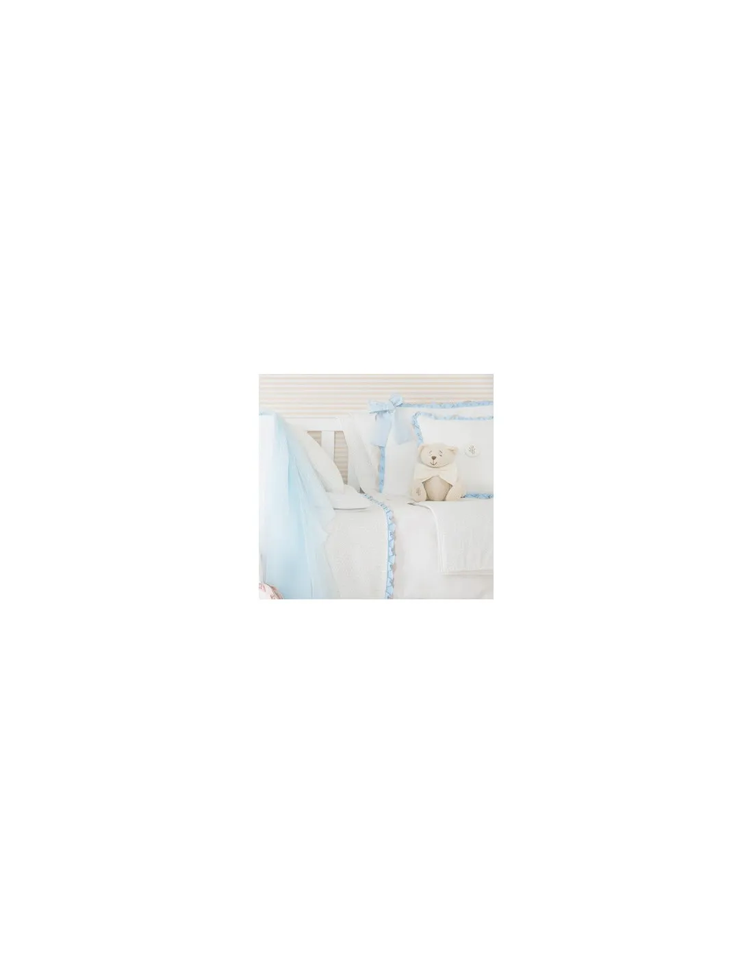 Protector de cuna cama 70x140 ondas musicales de Pili Carrera