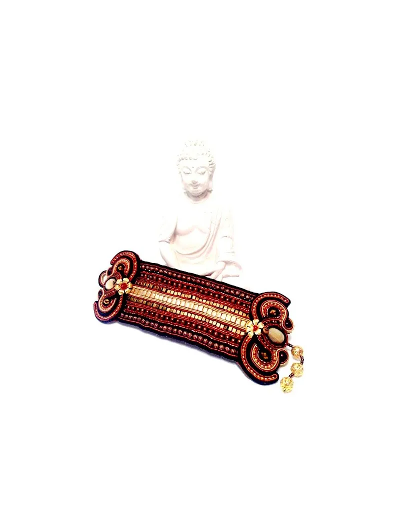 PULSERA DE DISEÑO SOUTACHE,COBRE GRANDE