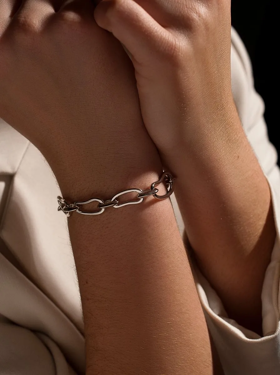 Pulsera eslabones plata diferentes tamaos