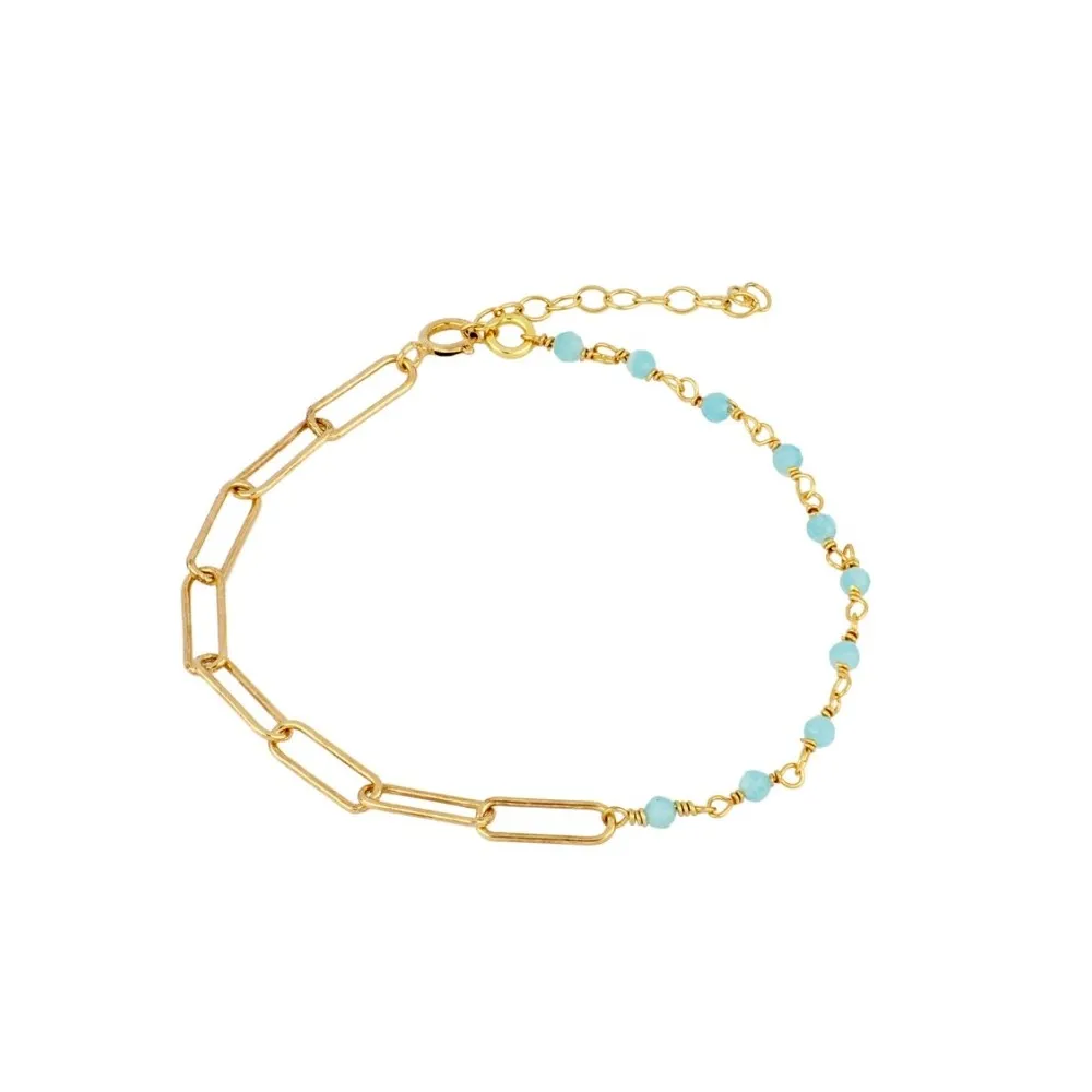 Pulsera Ibiza Amazonita Oro