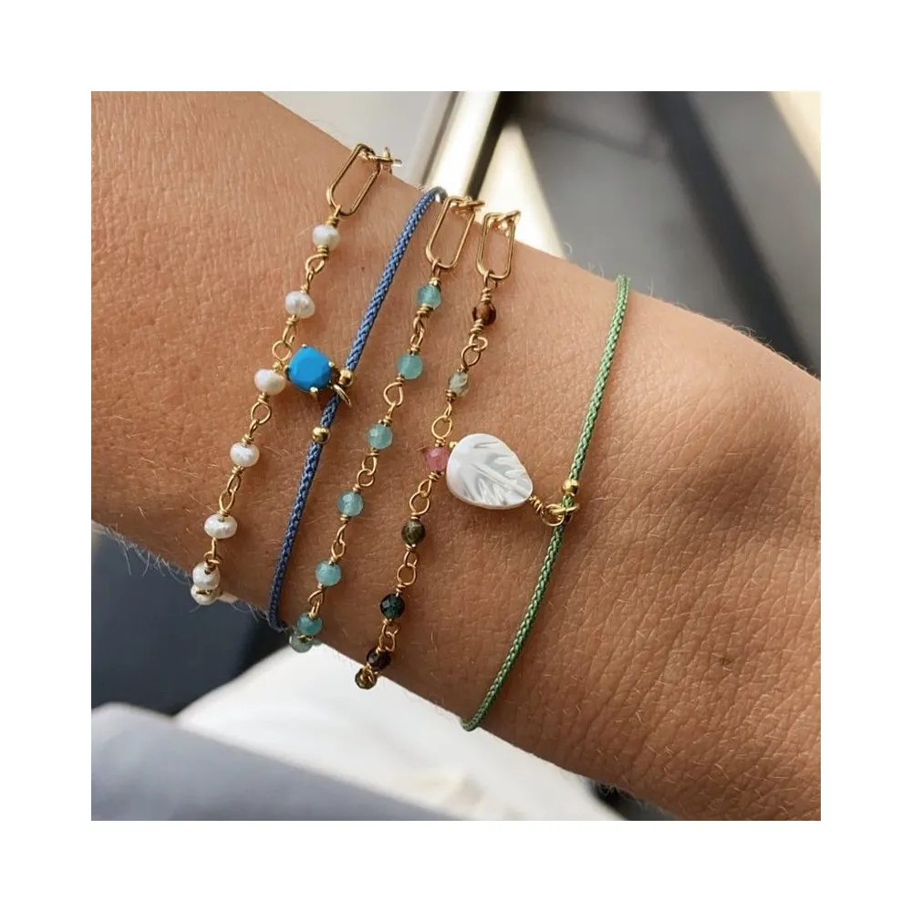 Pulsera Ibiza Amazonita Oro