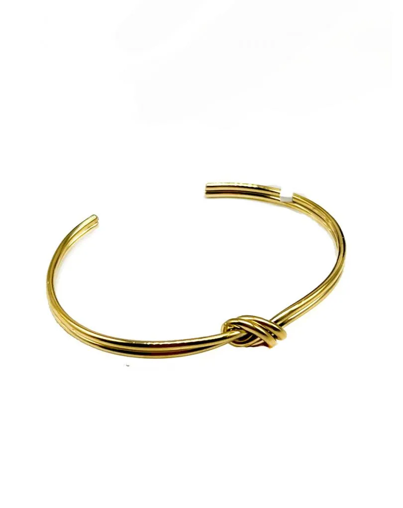 PULSERAS DORADAS DE MODA CON DISEÑO ACTUAL DE NUDO