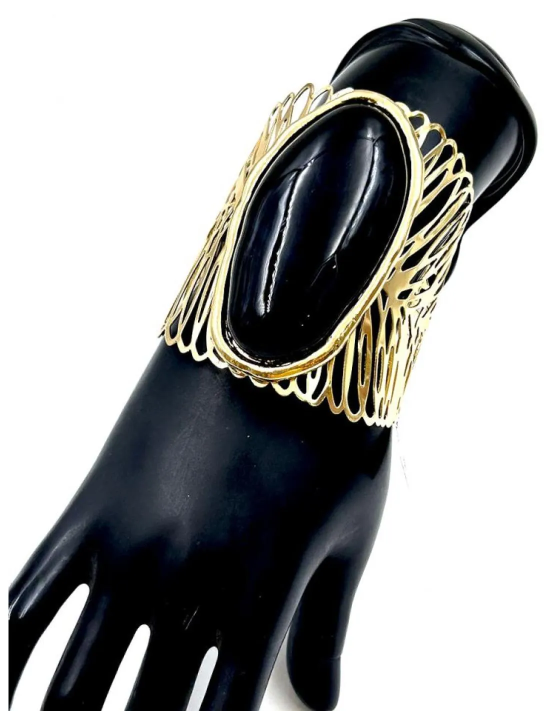 PULSERAS DORADAS Y NEGRAS ANCHAS PARA BODAS Y EVENTOS