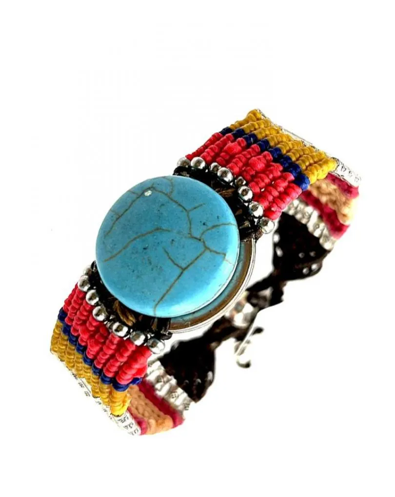 PULSERAS MUJER DE PIEDRA TURQUESA MUY BONITAS PARA EL VERANO