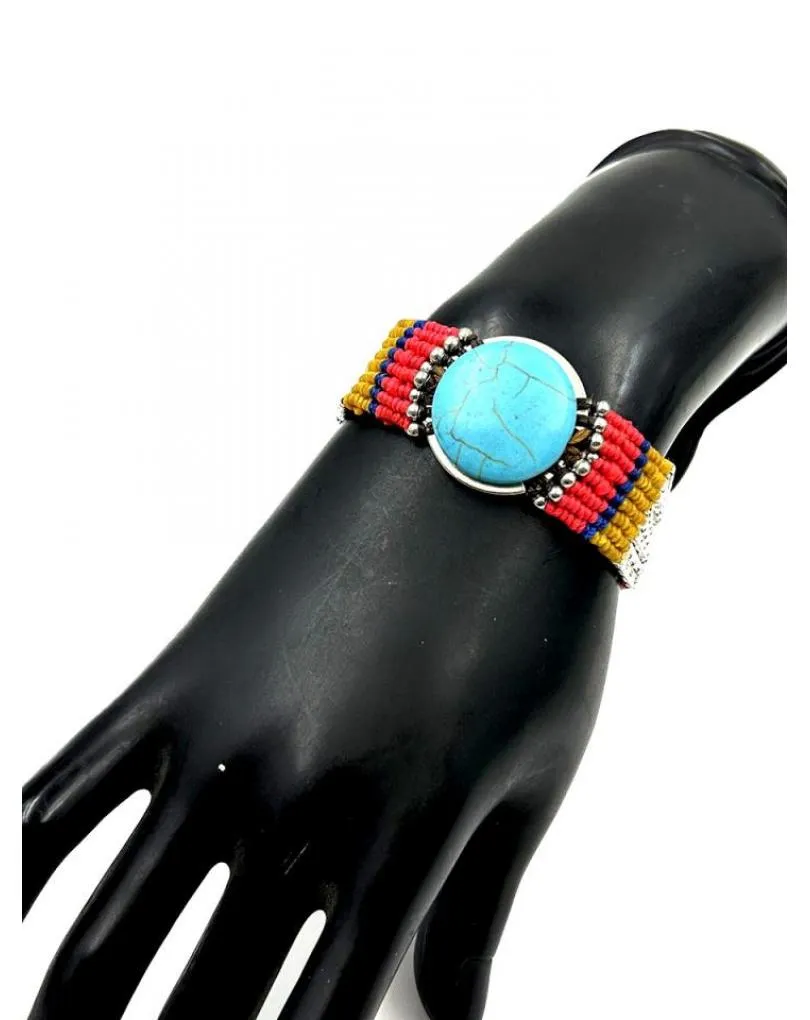 PULSERAS MUJER DE PIEDRA TURQUESA MUY BONITAS PARA EL VERANO
