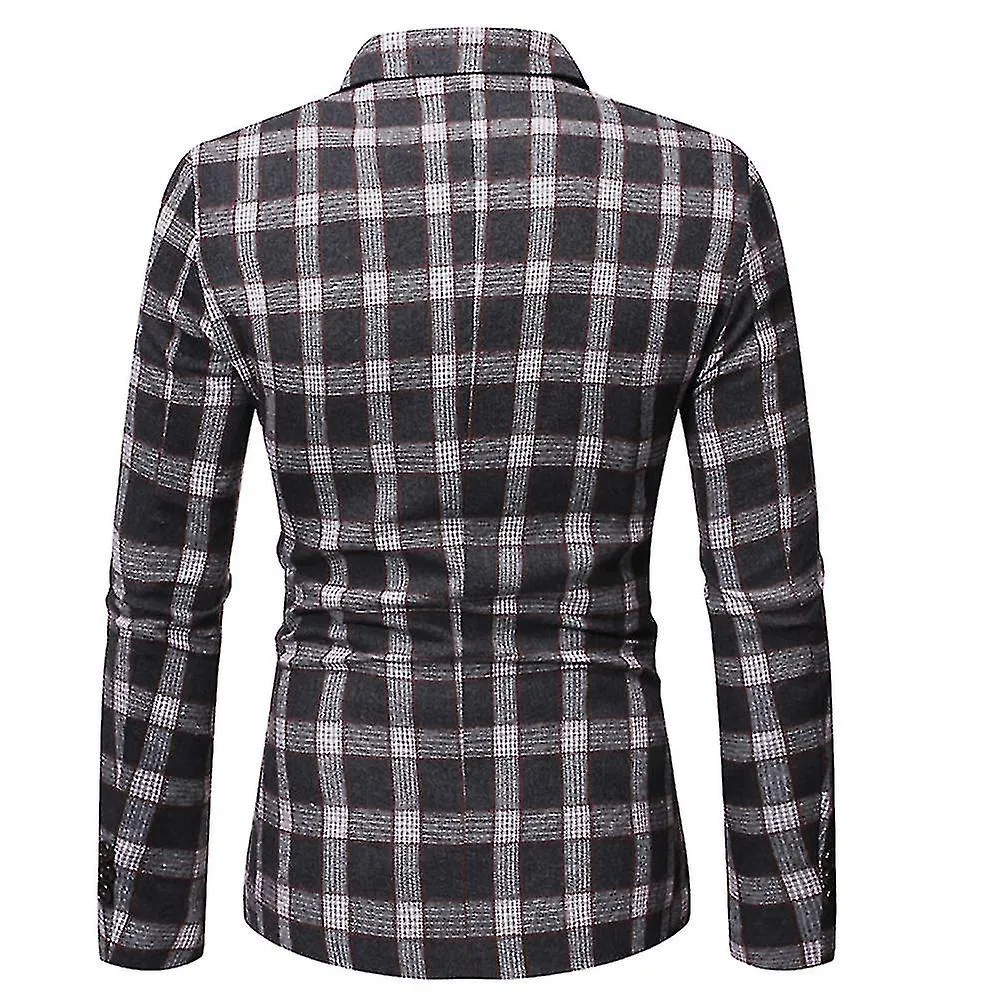 Ropa de solapa casual de ajuste regular para hombres Chaqueta de traje de solapa de un botón Chaqueta deportiva diaria