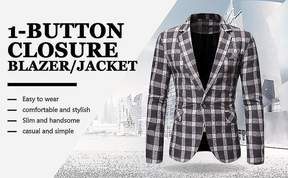 Ropa de solapa casual de ajuste regular para hombres Chaqueta de traje de solapa de un botón Chaqueta deportiva diaria
