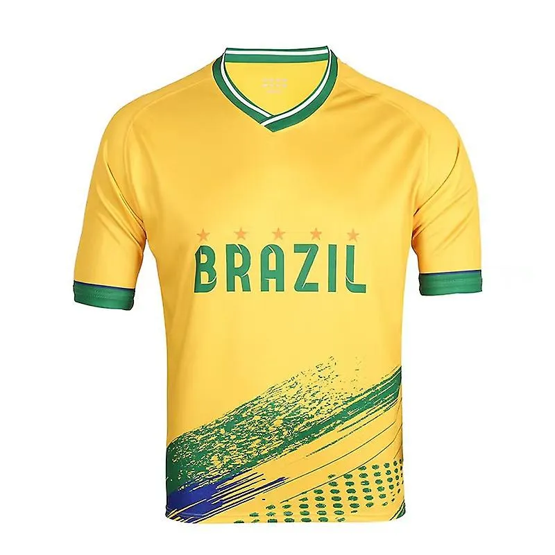 Ropa deportiva, Uniformes de fútbol, Camisetas de manga corta, Aficionados de la selección nacional animando camisetas Brasil