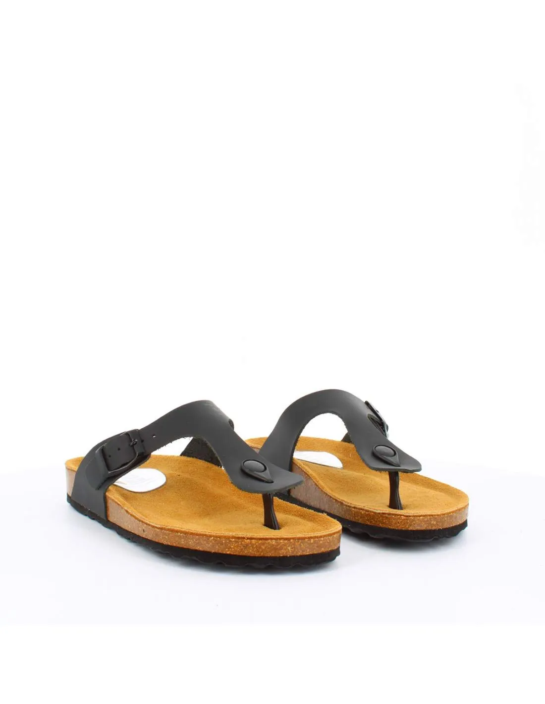 Sandalia Bio Mujer Plana Ajustable BIO221010 Negra