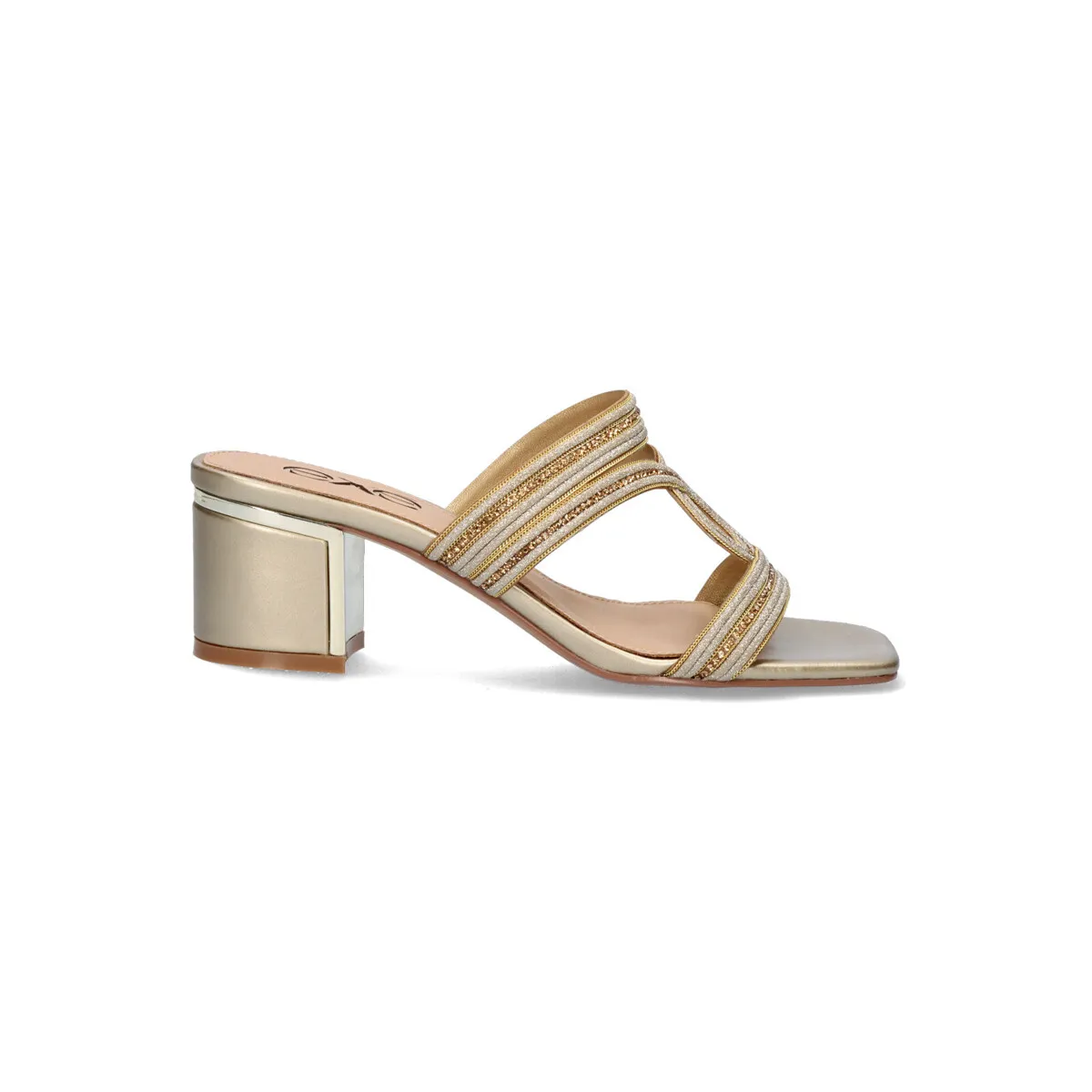 SANDALIA TACÓN BAJO  ISABEL592 DORADO