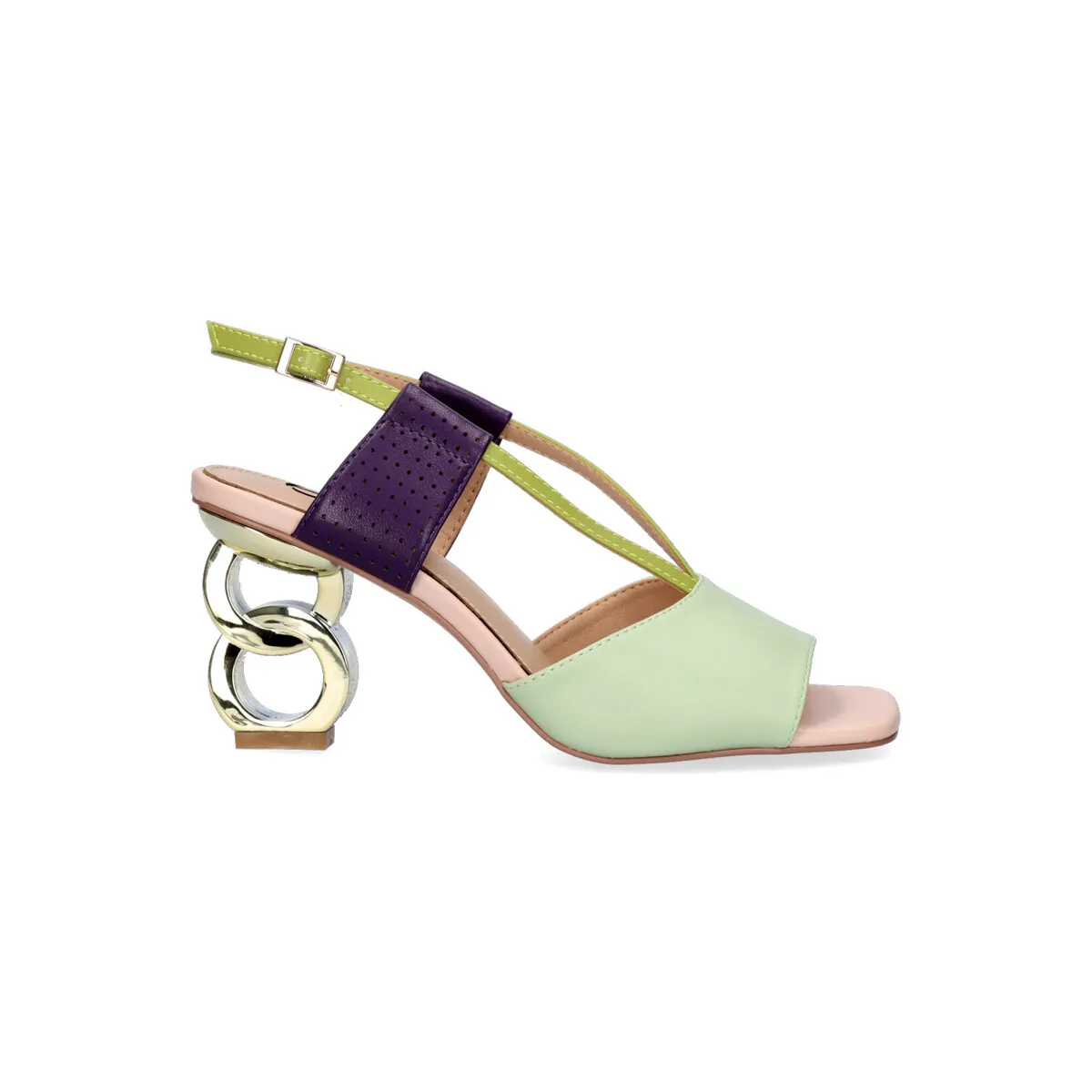 SANDALIA TACÓN BAJO  LILIAN164 GREEN