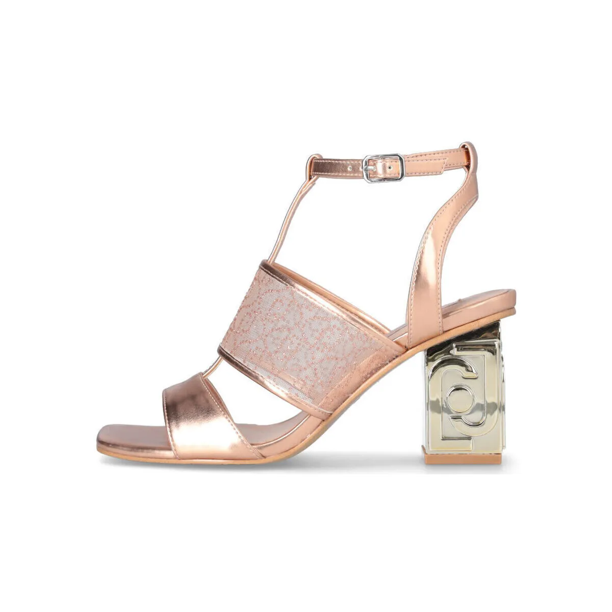 Sandalias con tacón con logotipo