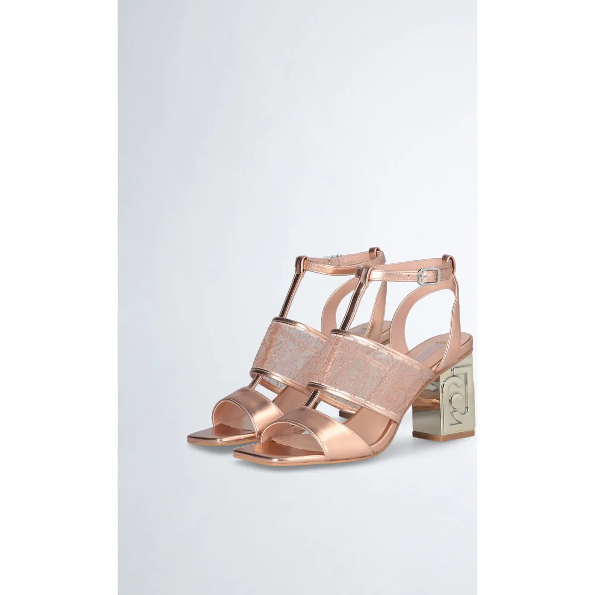 Sandalias con tacón con logotipo