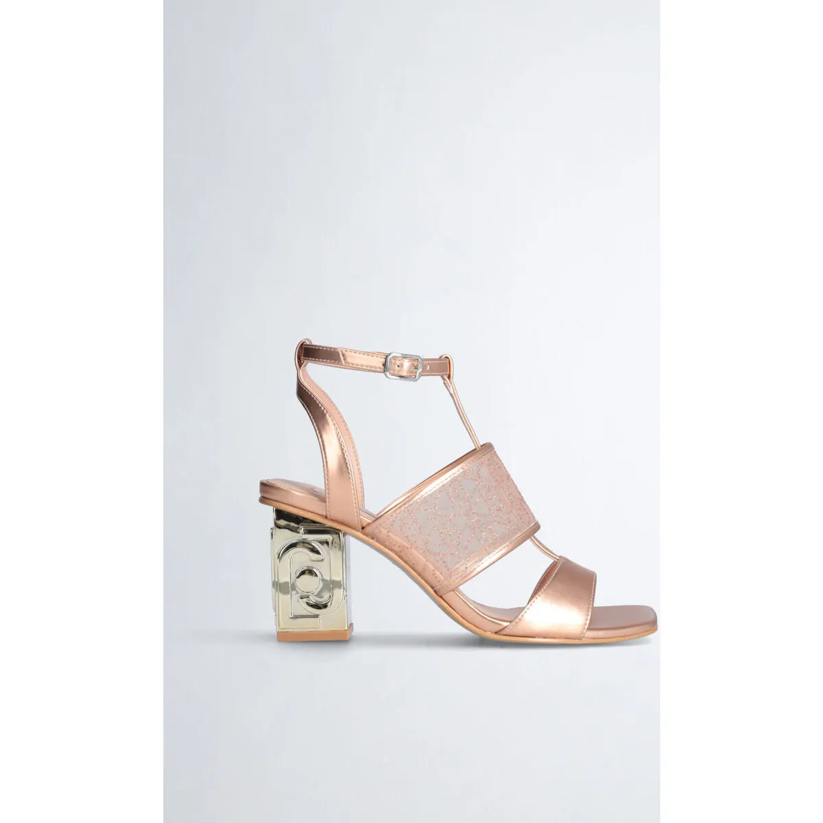 Sandalias con tacón con logotipo