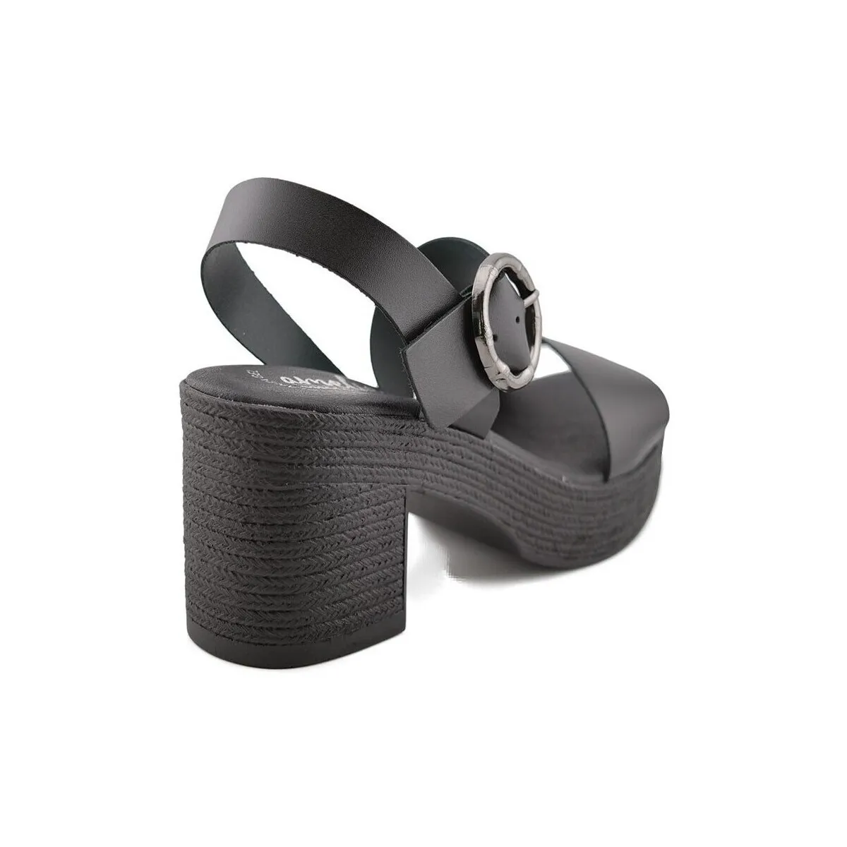 Sandalias de piel negras con tacón alto by