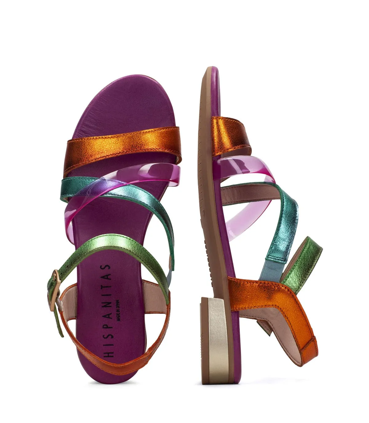 SANDALIAS DE TACÓN BAJO FUXIA HISPANITAS MENORCA CHV243367