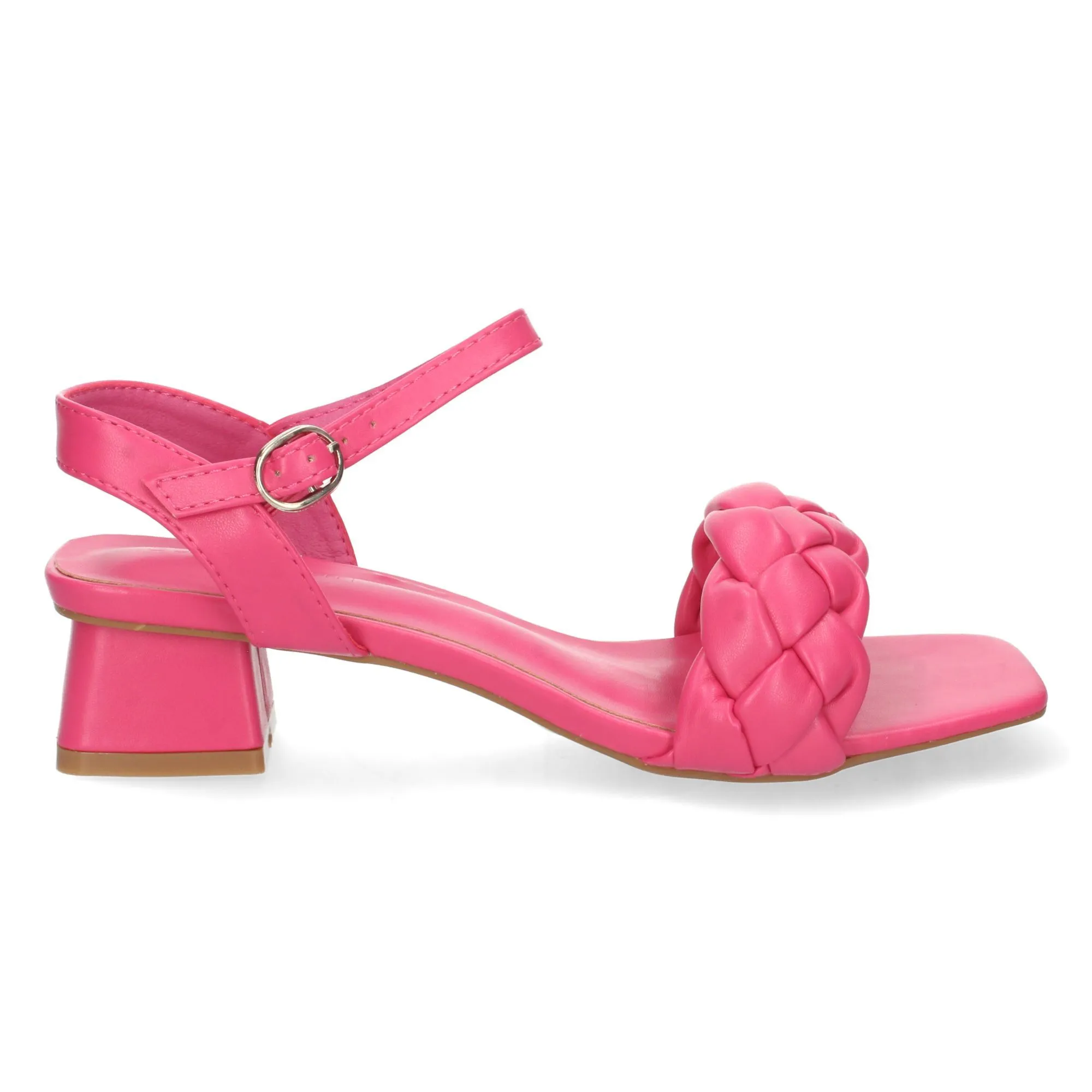 Sandalias de tacón bajo mujer color fucsia