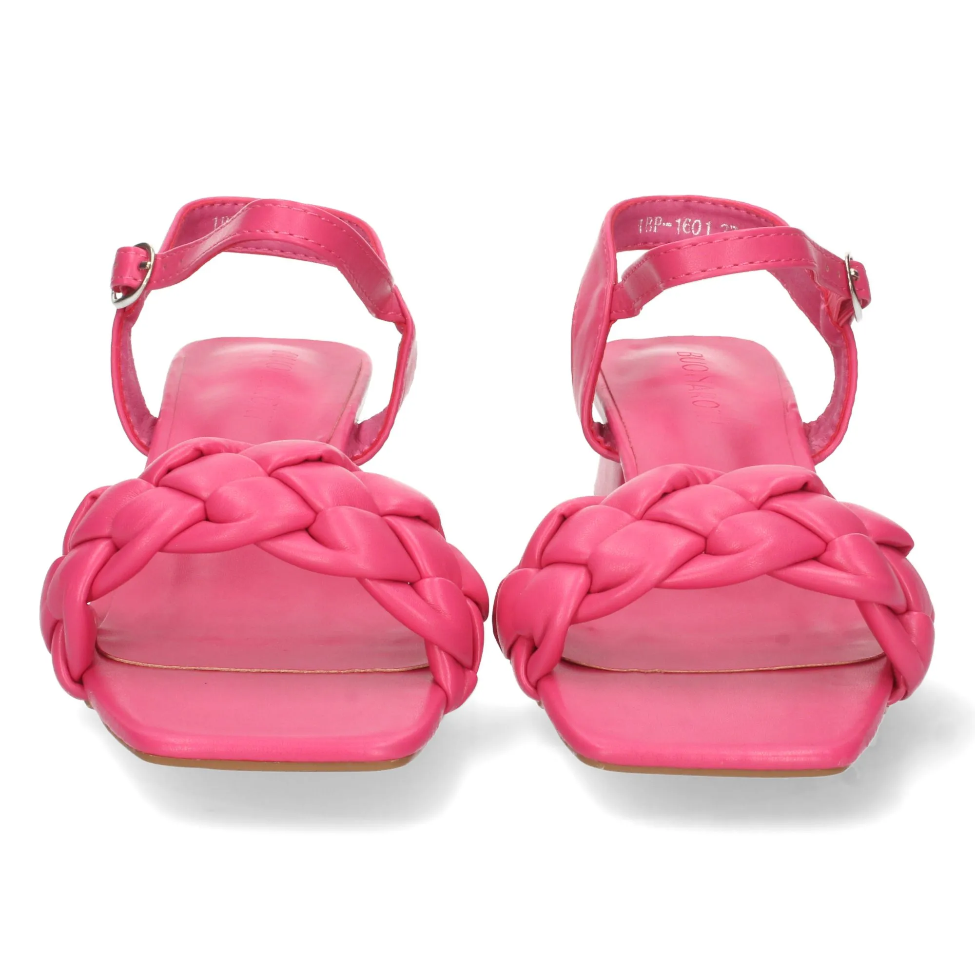 Sandalias de tacón bajo mujer color fucsia