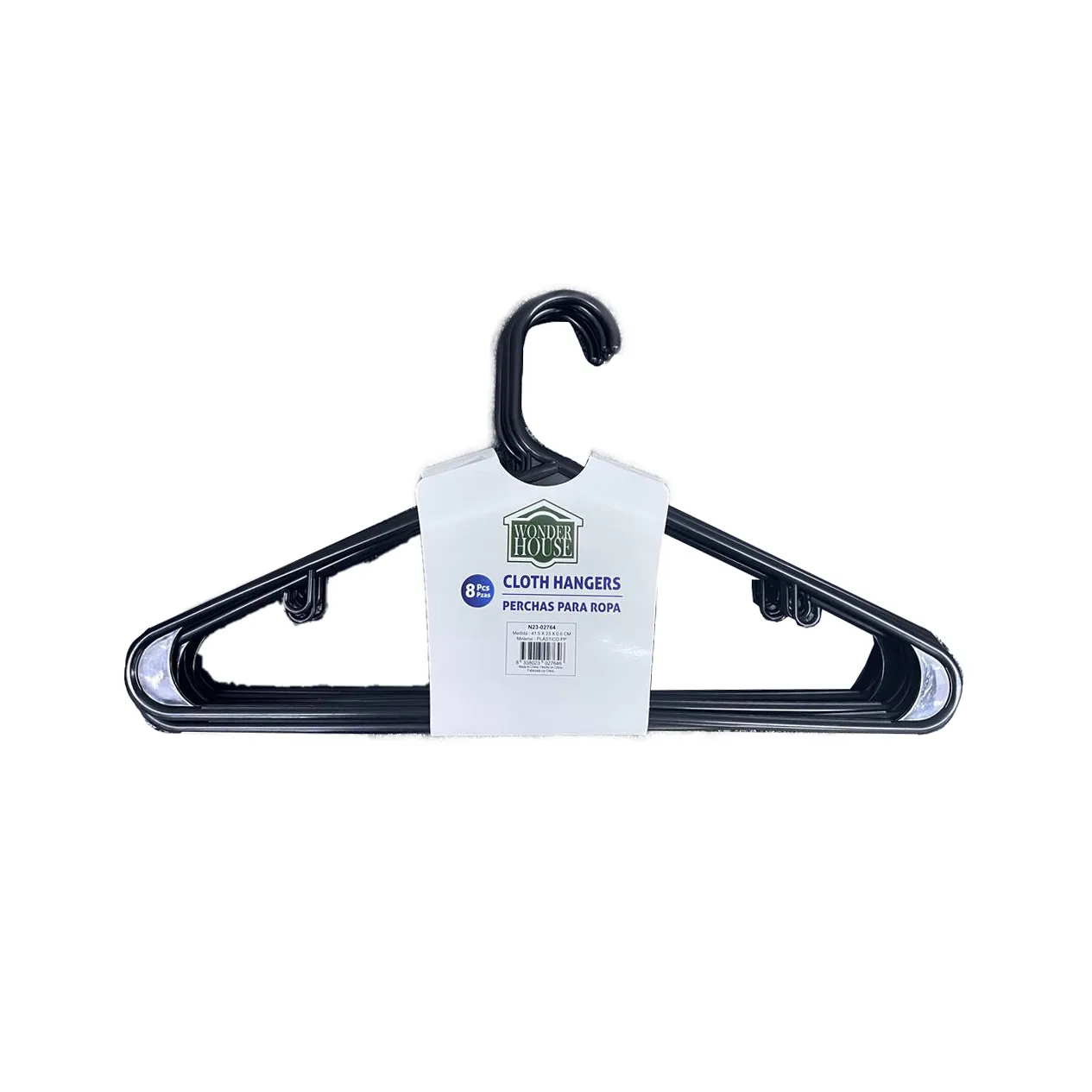 Set de 8 ganchos plásticos para ropa
