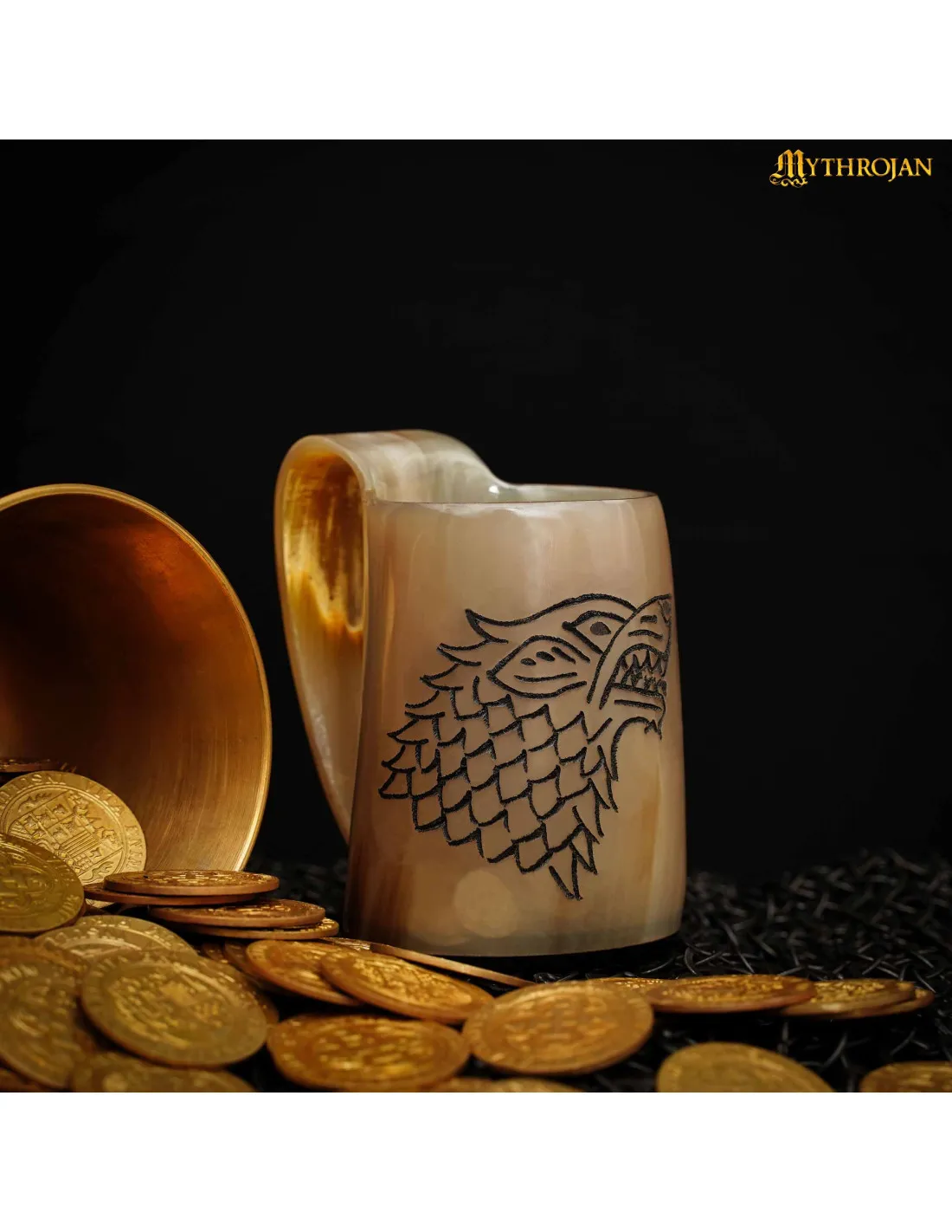 Set vikingdo de 2 tazas de vino diseño Lobo Fenrir
