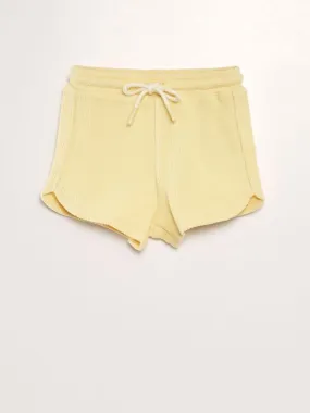 Short liso estilo tejido de rizo - AMARILLO