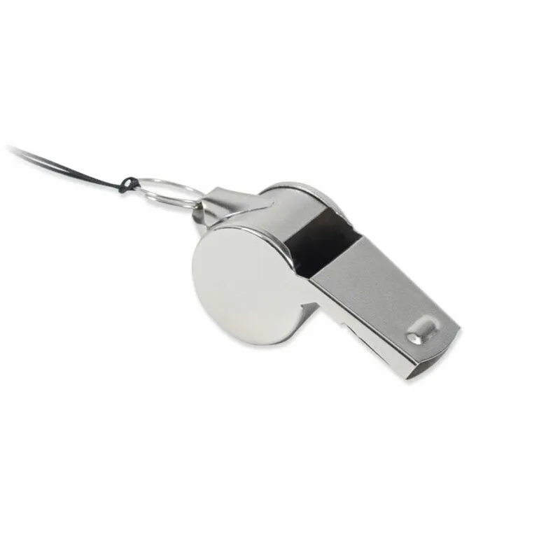 Silbato metálico personalizable con cordón Xiula