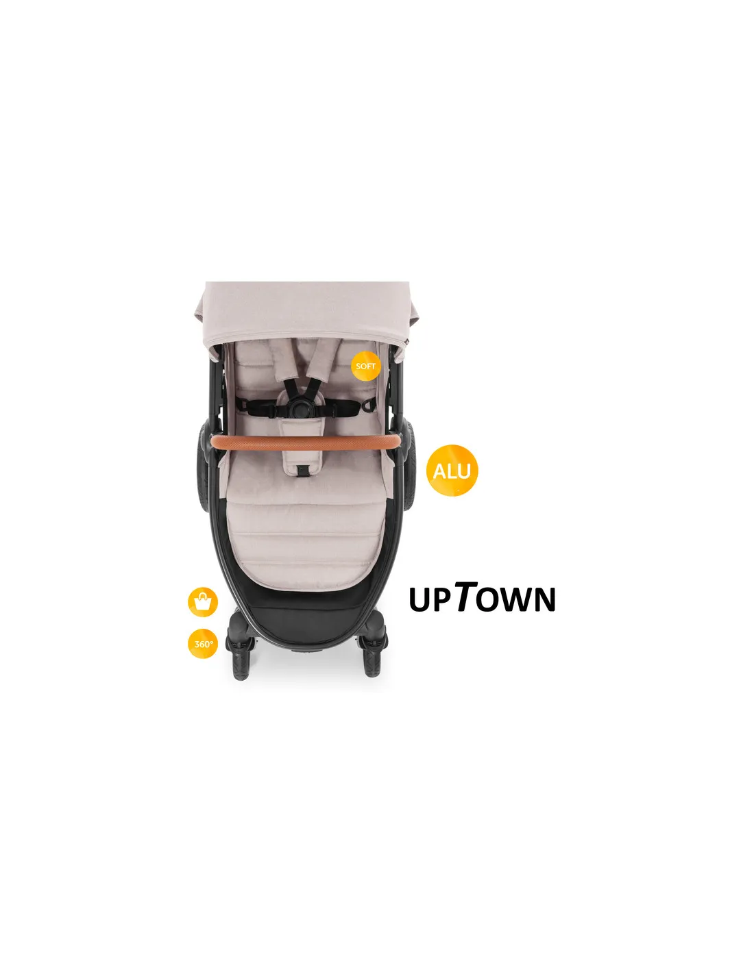 Silla de paseo Uptown beige de Hauck elegante todoterreno