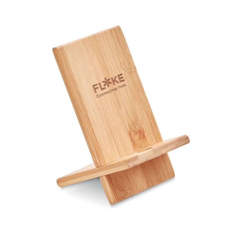 Soporte para telefono de bambú