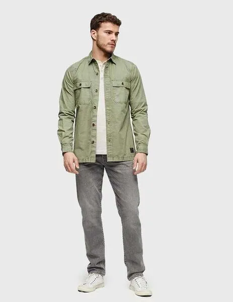 SuperdryMilitary Camisa verde de manga larga para hombre