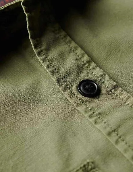 SuperdryMilitary Camisa verde de manga larga para hombre