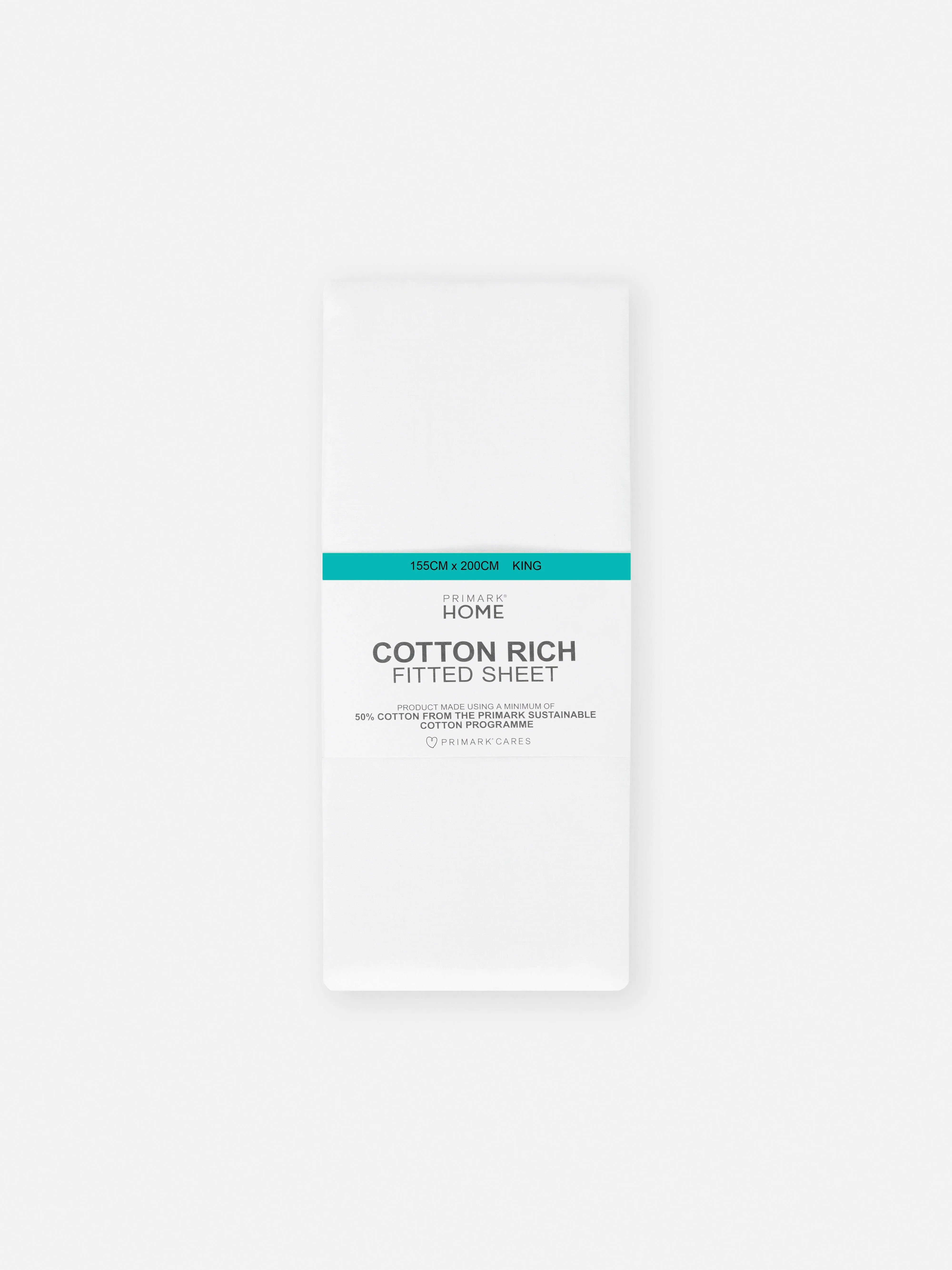 Sábana bajera de algodón para cama king