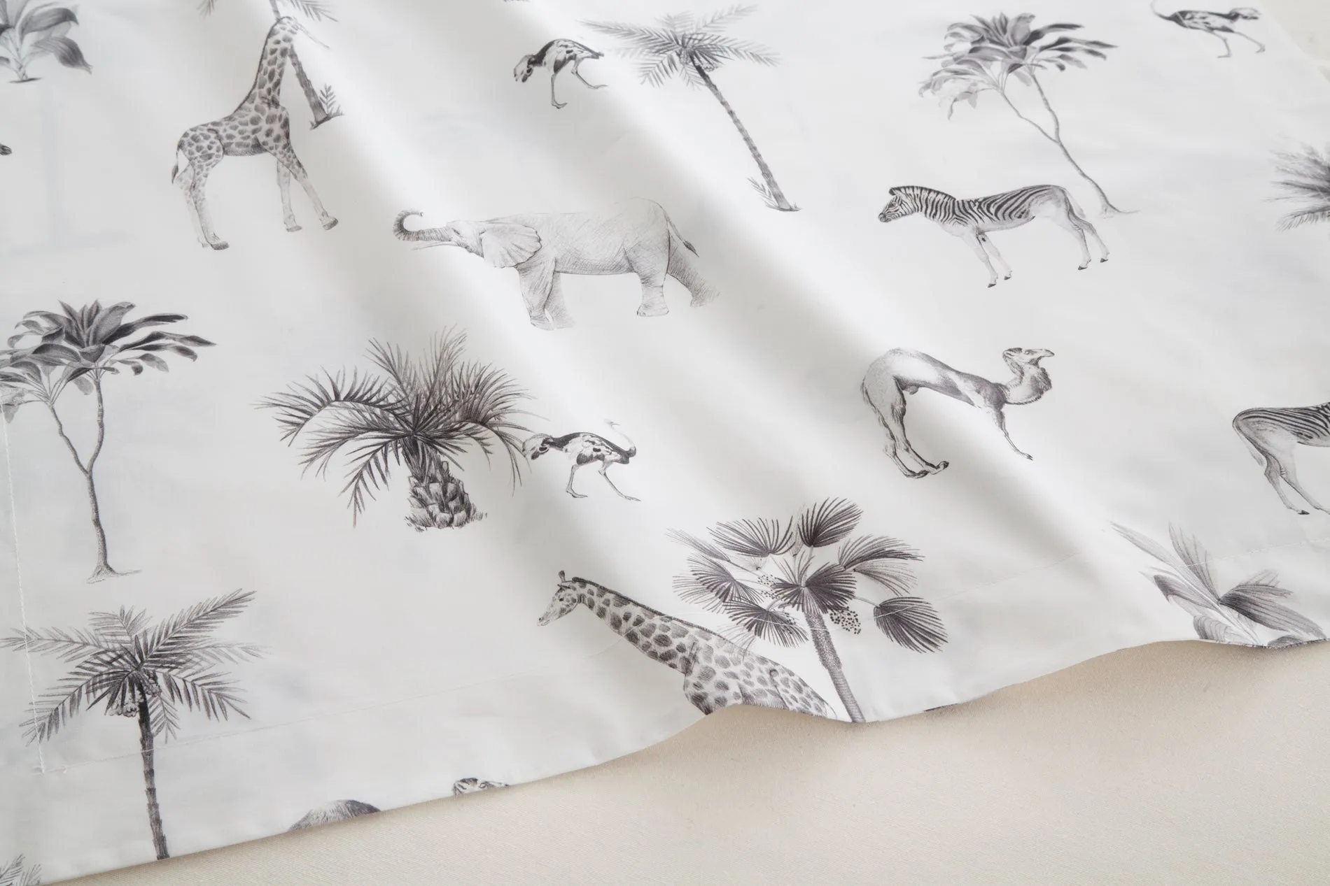 SáBANA ENCIMERA DE ALGODóN PERCAL 200H CAMA 105  BLANCO ANIMALES