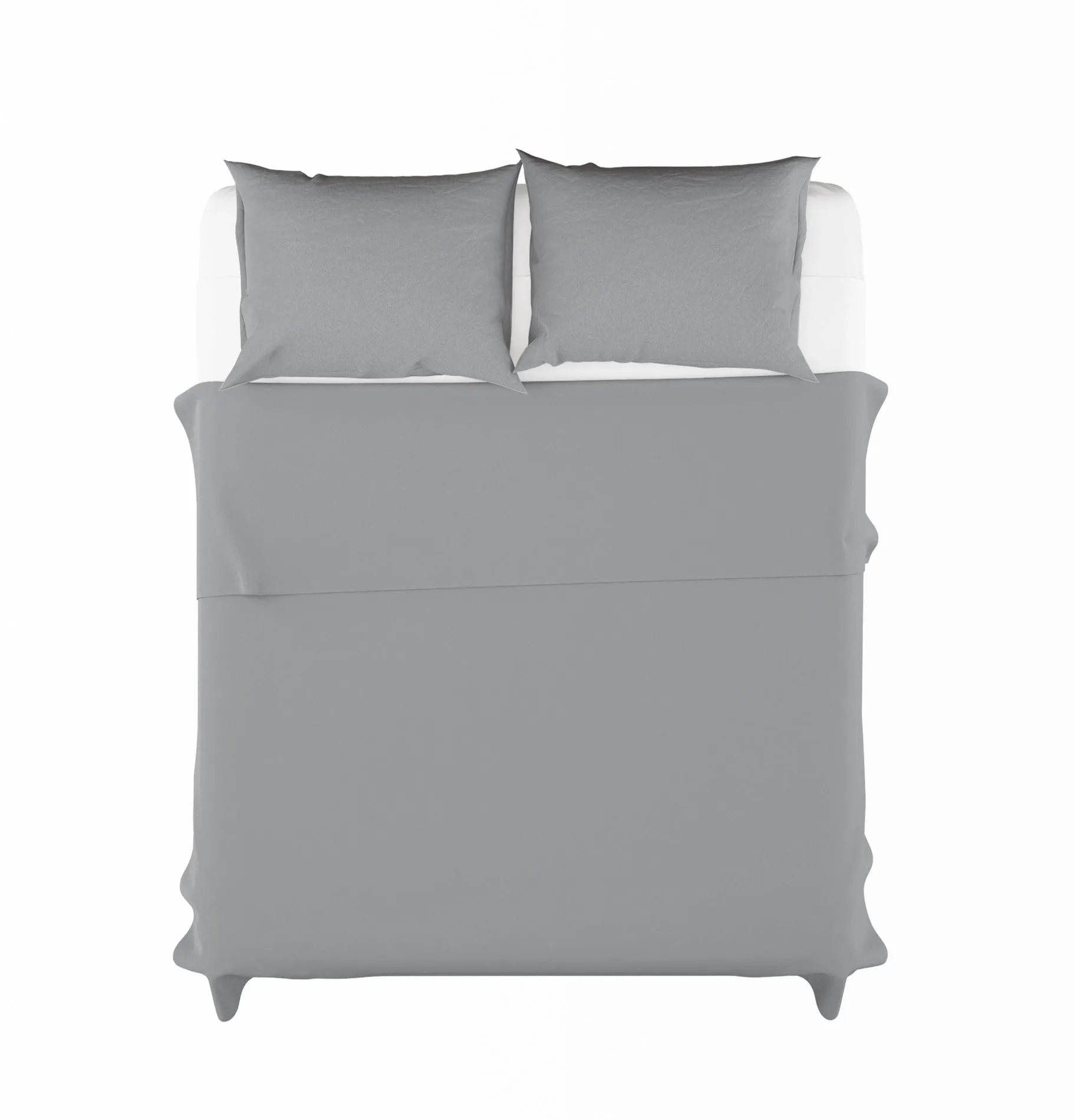 Sábana Encimera Lisa Satén Plomo Cama 135