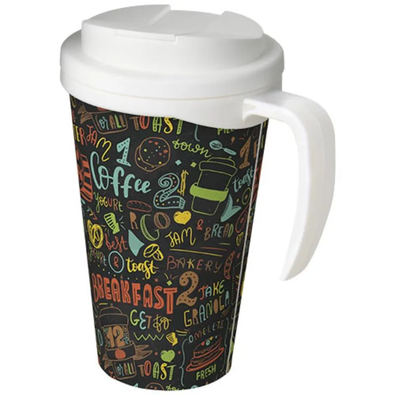 Taza con tapa personalizable de 350 ml. Brite Americano