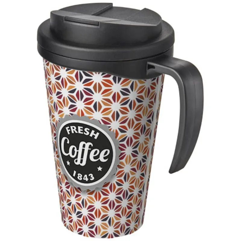 Taza con tapa personalizable de 350 ml. Brite Americano