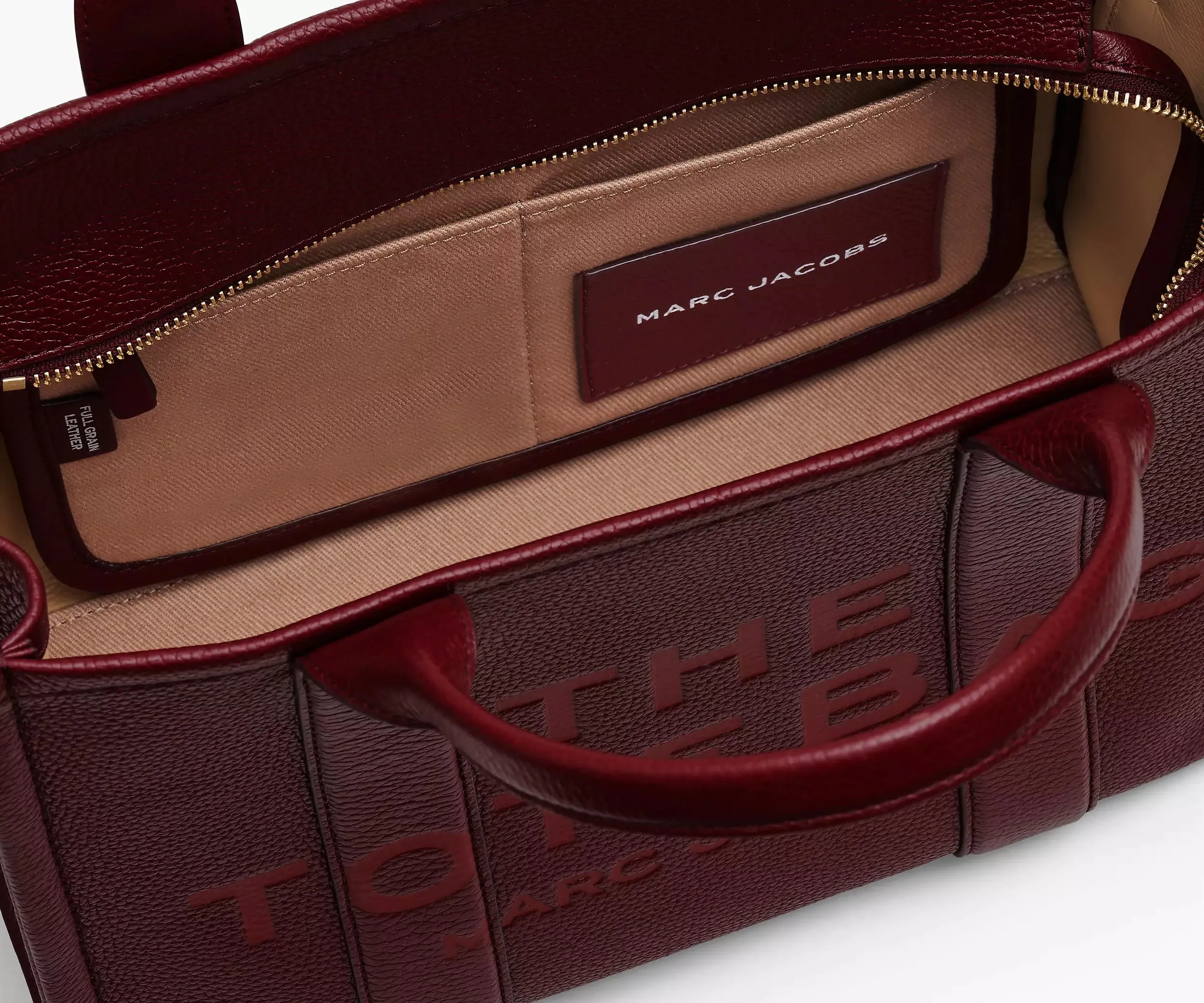 THE LEATHER TOTE BAG MEDIUM BURDEOS