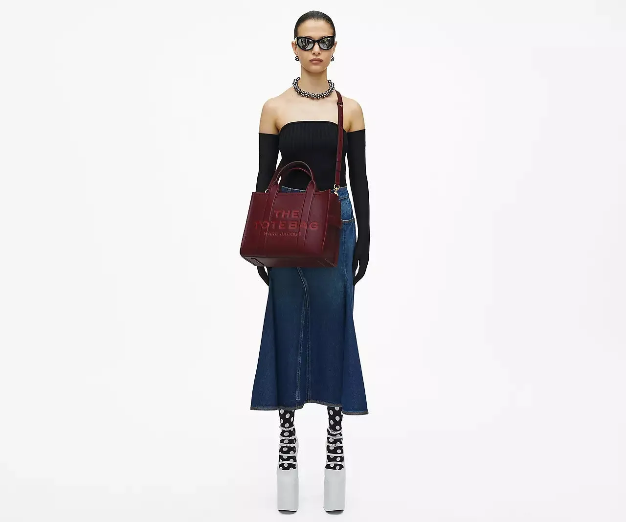 THE LEATHER TOTE BAG MEDIUM BURDEOS