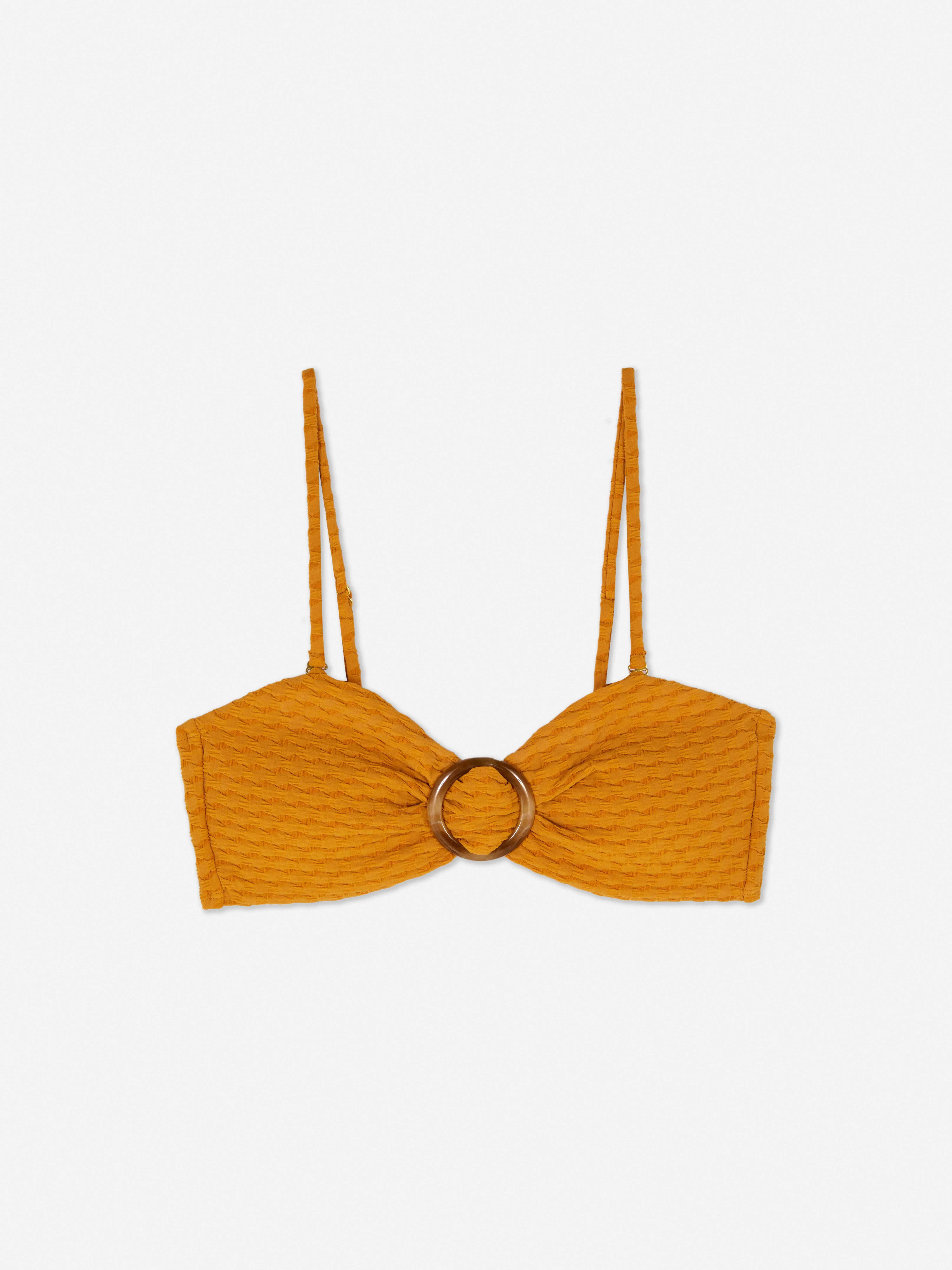 Top de bikini bandeau texturizado