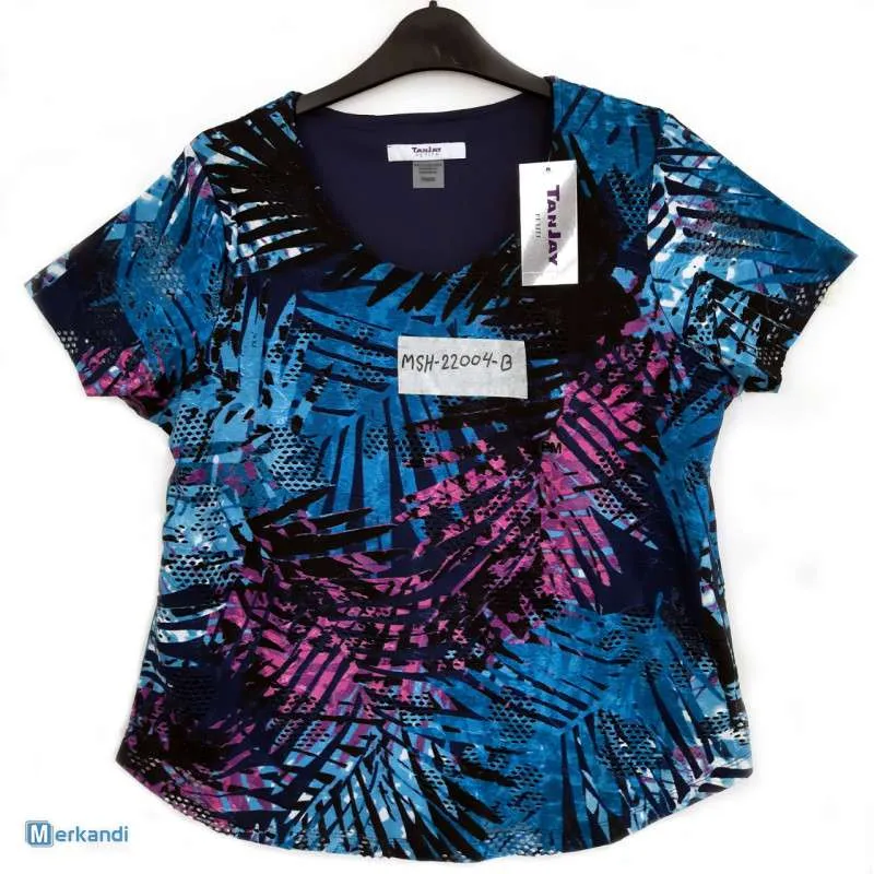 Tops estampados para mujer Tops para mujer Blusa de camiseta de manga corta de verano