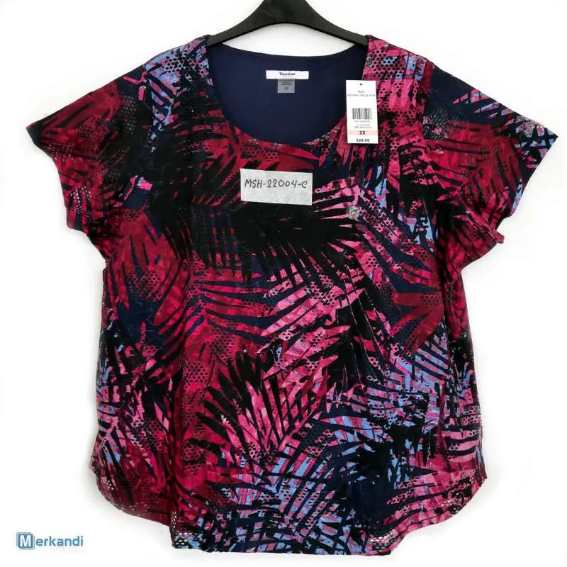 Tops estampados para mujer Tops para mujer Blusa de camiseta de manga corta de verano