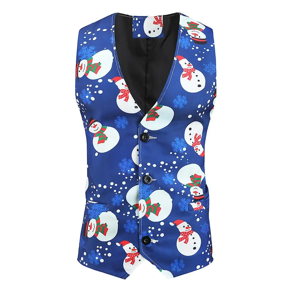 Vestido de Navidad Muñeco de nieve Otoño Invierno Casual 3d Print Traje Chaleco Pantalones Set 3 piezas