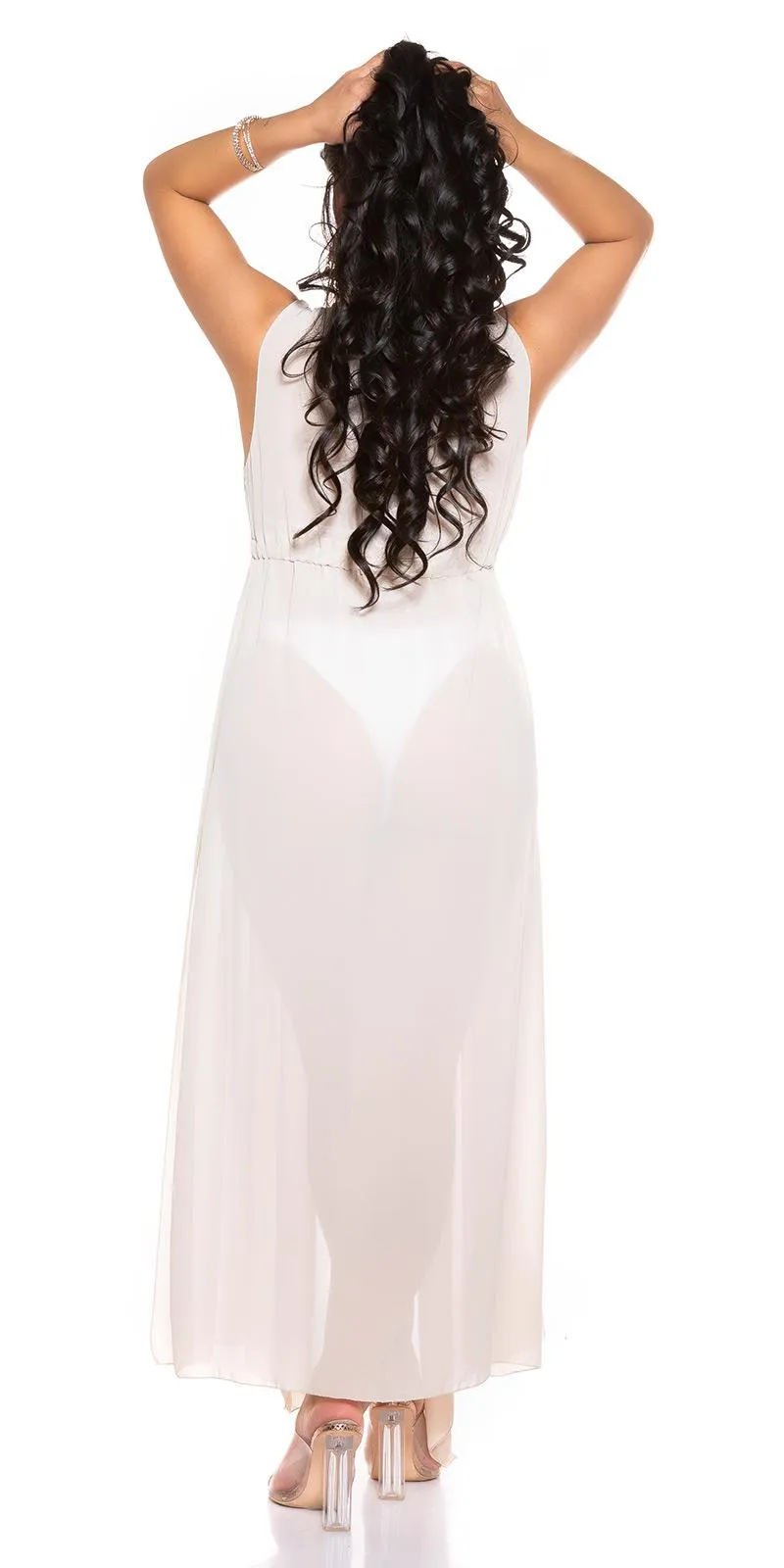 Vestido de playa sin mangas beige