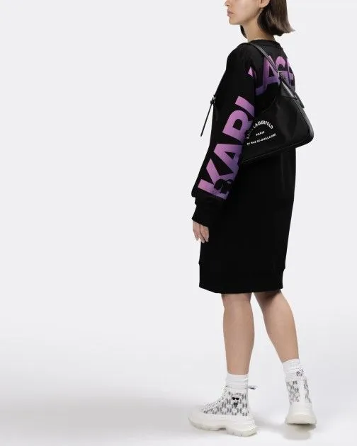 Vestido Karl Lagerfeld Big Logo Sweat Dress 230W1355 Negro